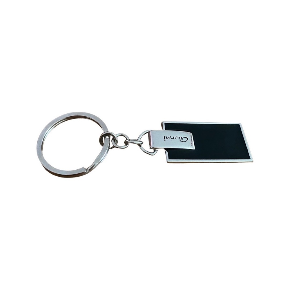 Key Ring Black and Sliver Tone - Picture 1 of 5